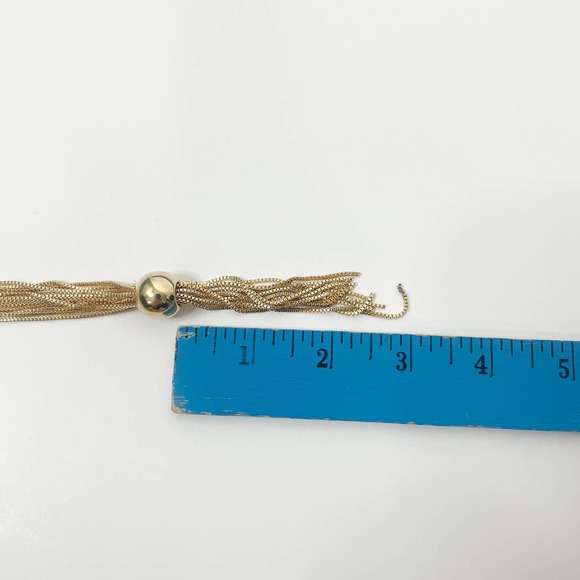 NEW Tassel Choker Necklace Ball Decor Twisted Snake Chain Lobster Claw - Picture 11 of 12